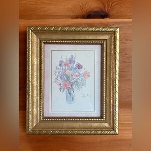 Floral Art Print in Gold Frame